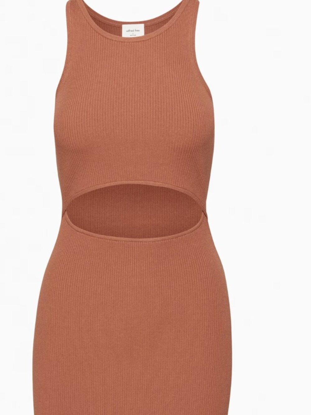 Cut-Out Knit Tank Mini Dress Sleeveless Mini Sweater Dress Size L